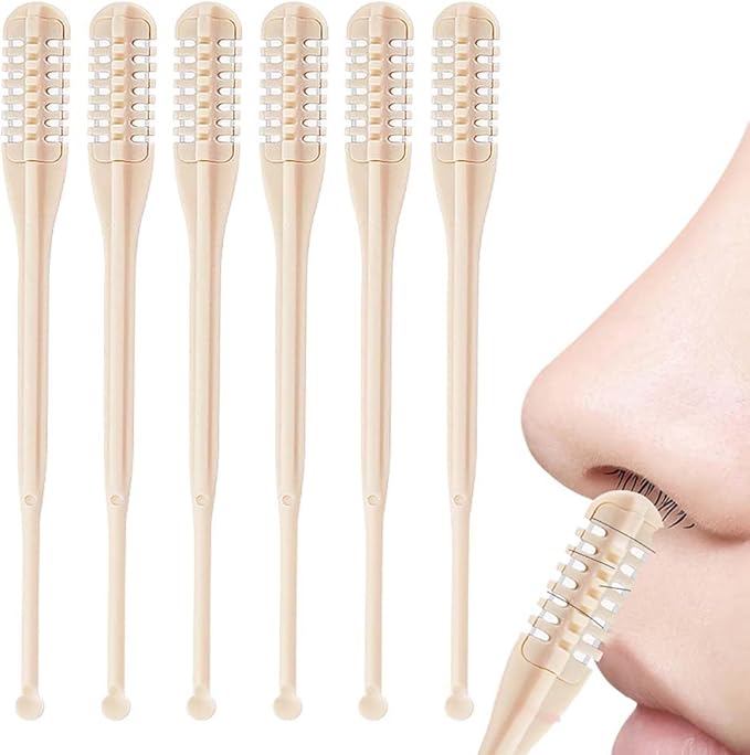 ROWPOZ 2-in-1 Nasal Hair Cutter, Durable Double Sided Trimmer Mini Nose Trimmer, Lightweight Nose Grooming Tool for Travel (A-6Pcs)