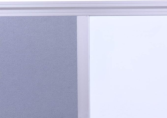 48x36 inch Large Magnetic Combo Board - Dry Erase Whiteboard & Grey Bulletin Board Combination | Framed Corkboard & Magnetic Whiteboard for Office, Classroom, Home | Durable Aluminum Frame