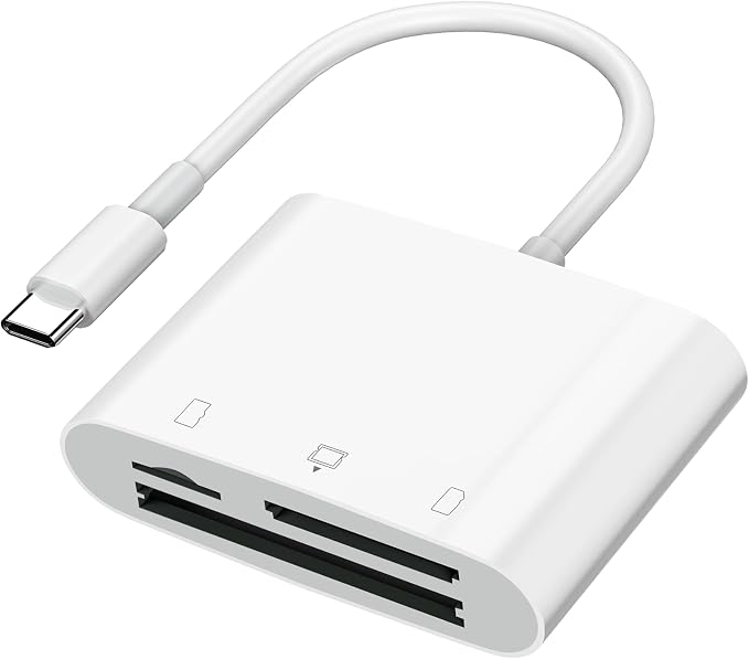 SD Card Reader USB C for iPhone 15/Android Phone/iPad/Mac/Laptop, Three Card by SUNTRSI