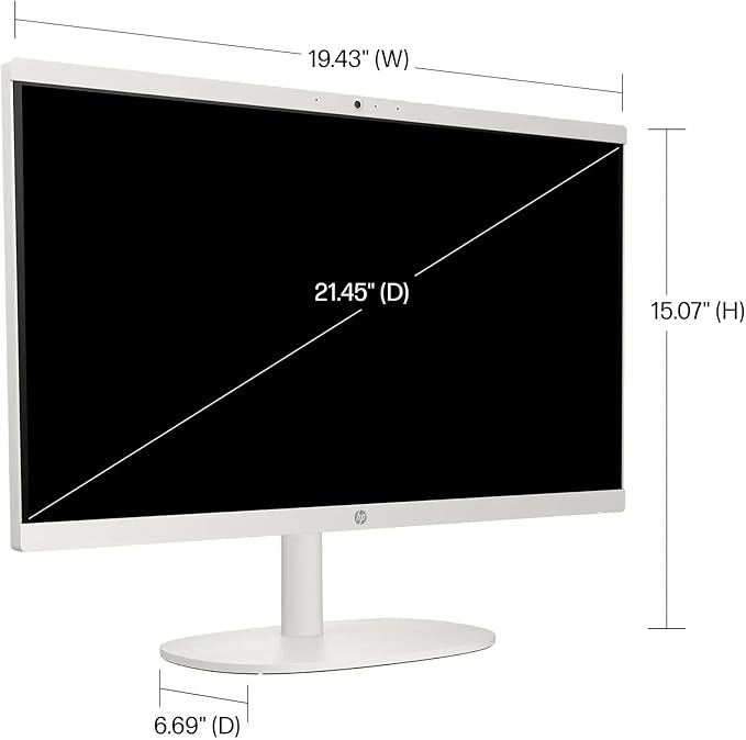 HP 21.5" FHD All-in-One Desktop Computer, 32GB RAM 1TB, Dual-Core Intel Celeron, Windows 11 Pro, Snow White (Renewed)