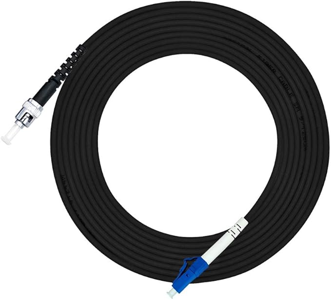 Jeirdus 100M LC to ST Outdoor Armored Simplex SM Fiber Optic Cable Jumper Optical Patch Cord Singlemode 9/125 100Meters 328ft LC-ST