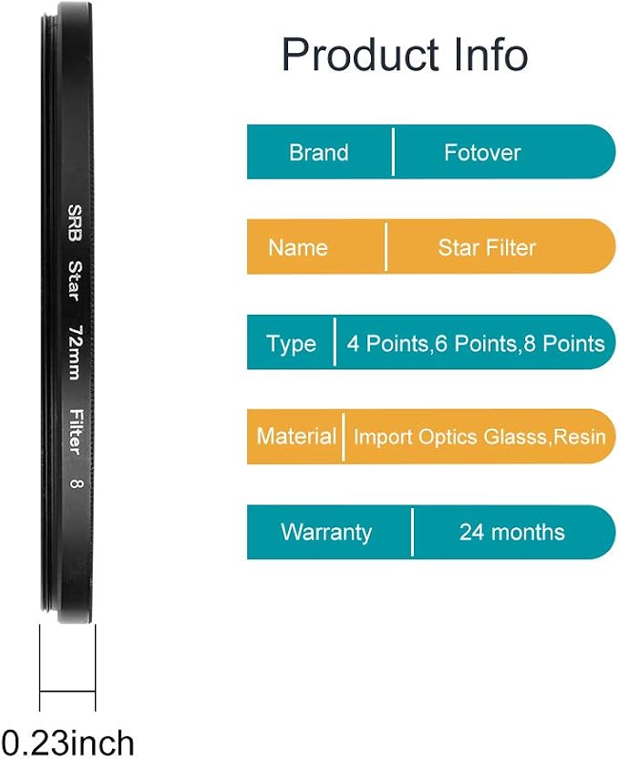 Sedremm Compatible with 72mm Star Filter 3 Pieces Starburst Lens Filter Canon - Image 3