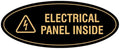 Signs ByLITA Oval Electrical Panel Inside Sign (Black Gold) - Medium