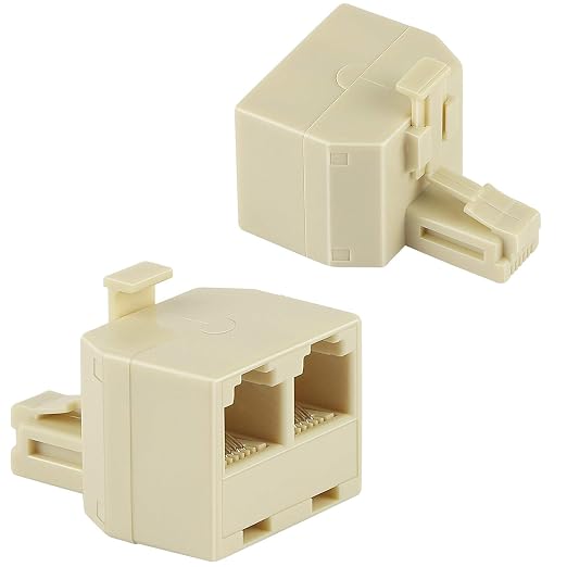 Uvital RJ11 Duplex Wall Jack Adapter Dual Phone Line Splitter Wall Jack Plug 1 by Uvital