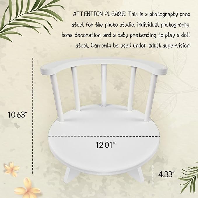 Photography Props Wooden Stool Set Photo Studio Accessories White Semi-Circular - Image 5
