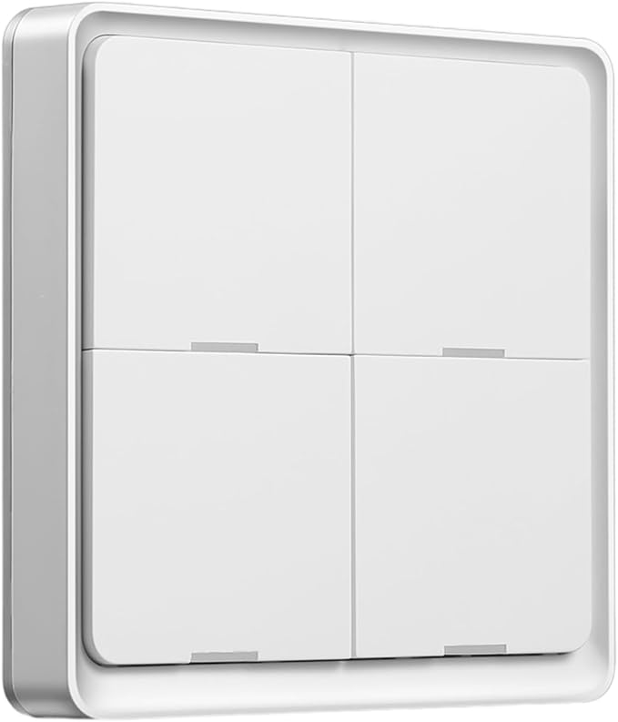 Intelliegent Home Multiple Scene Controller 4 Button Compact Remote Wall Mountable House Automation Switches for House Security Systems Accessory