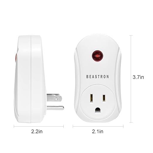 Beastron Upgraded Remote Controlled Outlet (1 Pack with 1 Remote),Expandable Remote Light Switch Kit, Wireless On Off Power Switch, 100ft RF Range, Compact Design, White