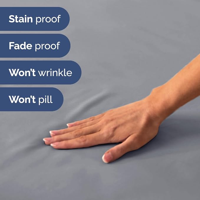 RV Short Queen Sheet Set 60 X 75 - 4 Piece RV Short Queen Bed Sheets - Soft, Breathable & Cooling - Designed for Bunks, Trailers & Campers - Fits 8” to 12" Mattress - Hotel Luxury Bedding - Steel Blue