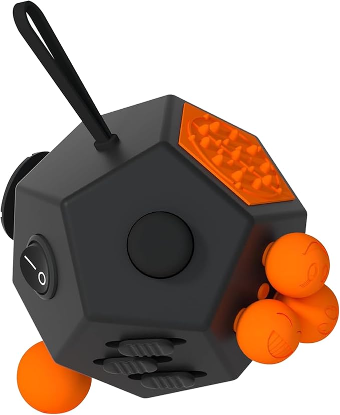 Fidget Dodecagon –12-Side Fidget Toys Cube Relieves Stress and Anxiety Anti Depression Travel Toy Christmas Stocking Stuffers Gifts for Children and Adults (A1 Black)