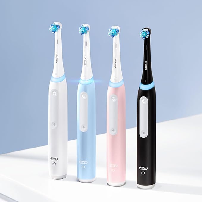Oral-B iO Deep Clean Rechargeable Electric Toothbrush, Black, iO Series 3 Limited, 2 Brush Heads, Travel Case, Pressure Sensor, 3 Cleaning Settings