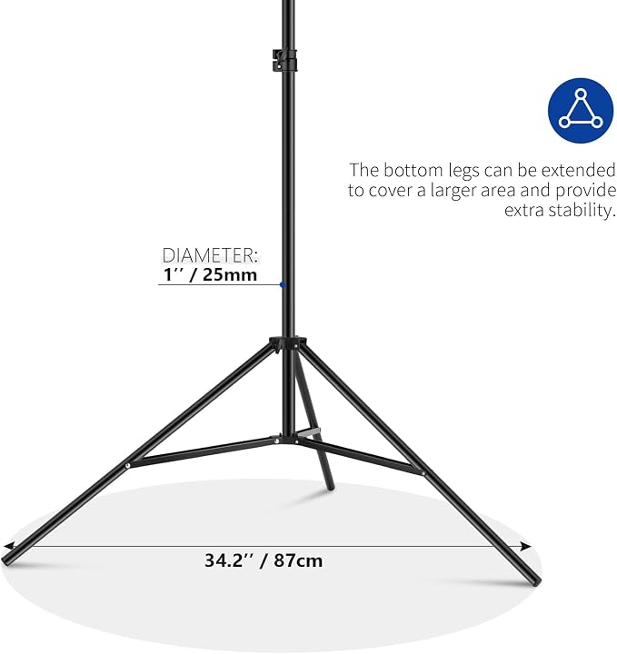 Neewer T-Shaped Background Backdrop Support Stand Kit, 8.5ft/2.6m Tall - Image 7