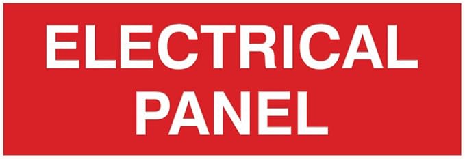 All Quality Basic Electrical Panel Sign - Fire Regulation Safety Compliance Sign Red - Medium (1 Pack)