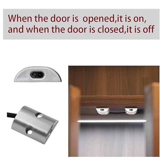 Motion Sensor Light Switch, IR Sensor Switch Door Activated Light Switch for Closet Light LED Strip Light and Under Cabinet Light with 12V JST Male and Female Connector (DC 12/24V 3A)