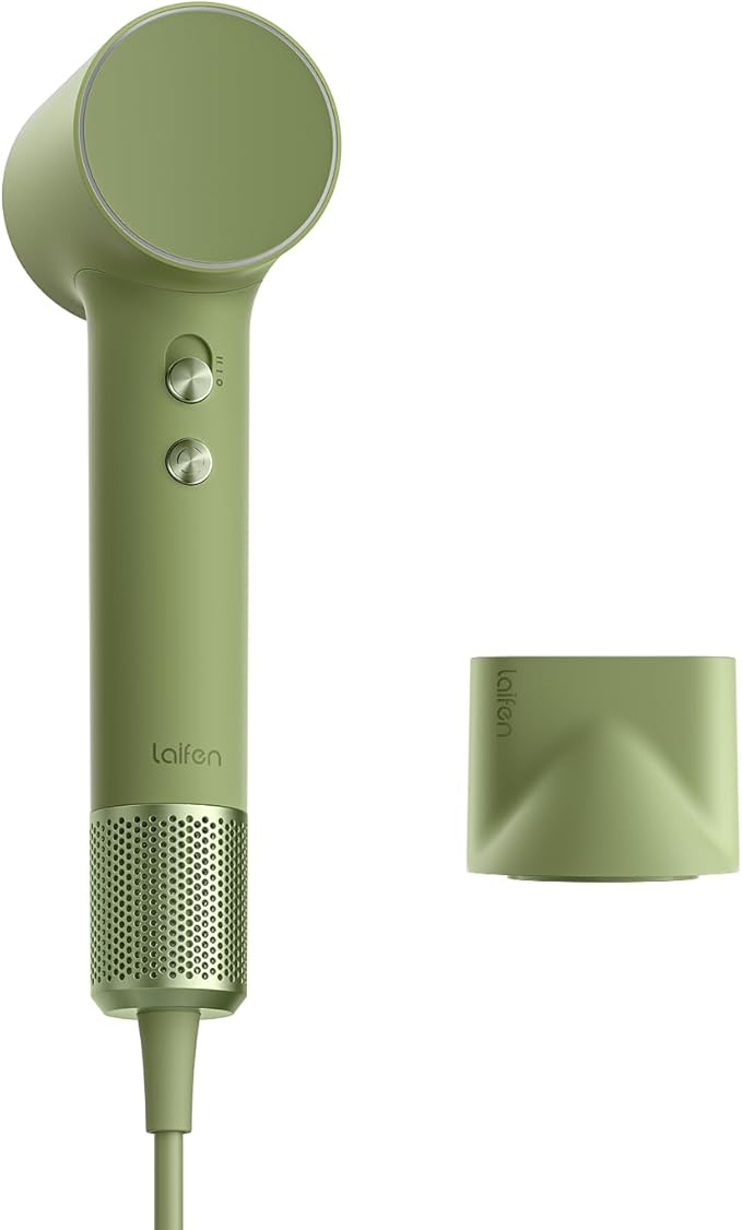 Laifen MINI Hair Dryer, Lightweight and Compact High Speed 200M Ionic Blow Dryer with 110, 000 RPM Brushless Motor for Fast Drying, Low Noise, Hairdryer with Magnetic Nozzle, Child Mode