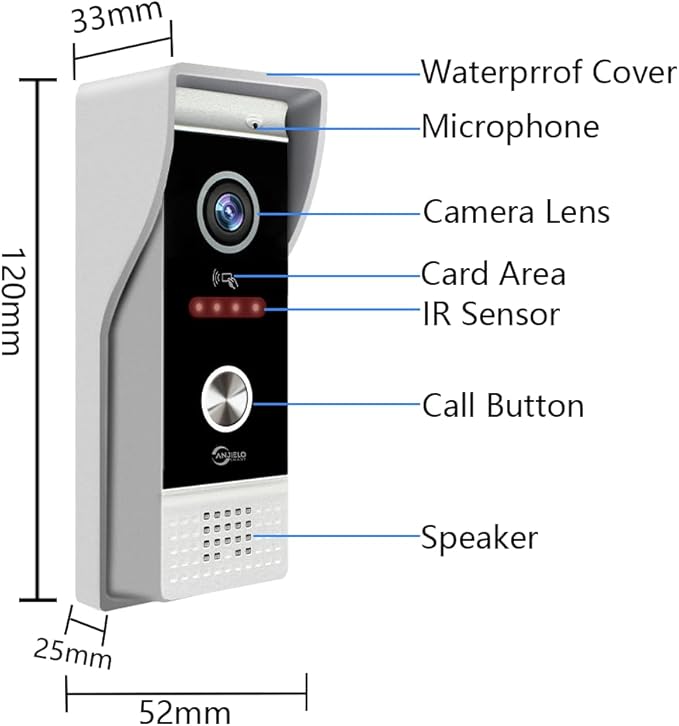 Video Doorbell Intercom System,10 Inches Touch Screen (Silver) Video Doorbell Door Phone System,Support Remote Unlock, Dual-Way Intercom,Night Vision for Villa House Apartment (2-Camera + 1-Monitor)