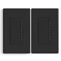 ELEGRP Dimmer Switch, Digital Dimmer Light Switch for LED Lights 150W, INC/HAL 450W, 3 Way LED Dimmer Switch, Needs Neutral Wire, Wall Plate Included, UL Listed, 2 Pack, Matte Black