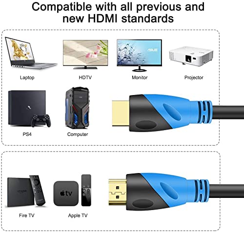 4K HDMI 75 FT Cable (HDMI 2.0,18Gbps) Ultra High Speed Gold Plated Connectors,Ethernet HDMI Cord, 4K@60HZ 2K 1080P 3D ARC Compatible with UHD TV Monitor Laptop Xbox PS4/PS5 ect(23m)
