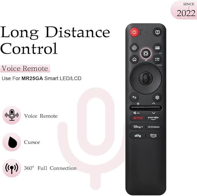 Replacement for LG MR25GA Magic Remote AKB76046602, Voice Control & Pointer Remote Compatible with LG TVs 2025 OLED G5/C5/B5 QNED 92A/85A/80A UA77 Series & Older Models MR25GA/24GA/23GA/22GA/21GA/20GA