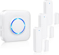 Door Chime, Satisure Wireless Door Open Contact Sensor Alarm Chime with 600 FT Range 58 Chimes 5 Volume Levels LED Indicators (1 Receivers & 3 Sensors)