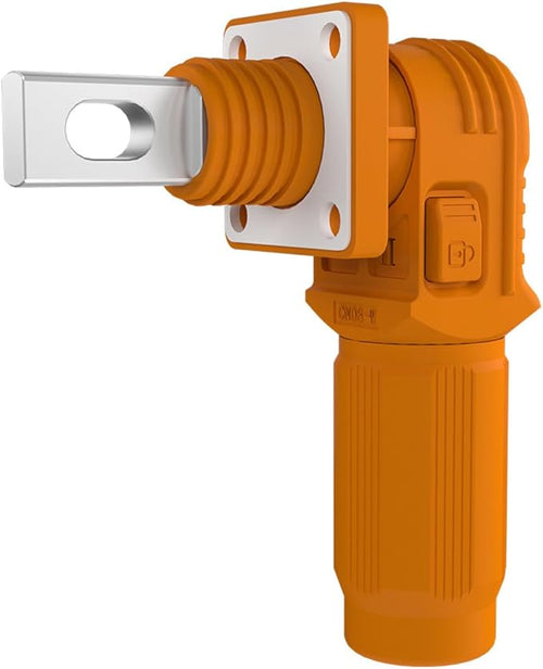 1 Set Battery Energy Storage Connector, Quick Plug Terminal High Current Connectors Copper Plate Wiring Adapter Right Angle Plug and Socket IP67 Waterproof Power Connector 60A 10mm² (60A, Orange)