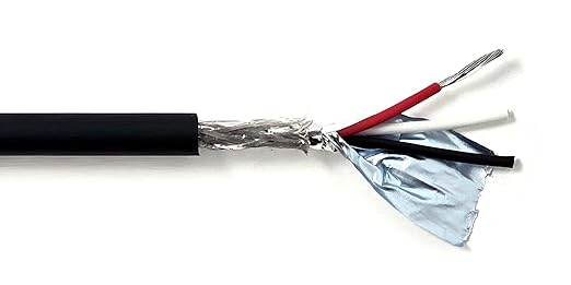 KWANGIL 3C 18AWG AMSB Shielded Cable Wire (UL2464) - Highly Flexible Str TC, PVC Ins, OS+TC BRD, PVC JKT for CNC Machine, Stepper Motor, VFD Spindle (Matte Black 100FT)