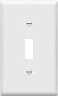 ENERLITES Toggle Light Switch Wall Plate, Gloss Finish, Size 1-Gang 4.50" x 2.76", Unbreakable Polycarbonate Thermoplastic, 8811-W, White