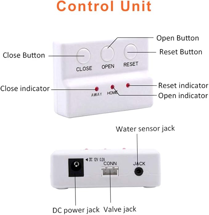 E-SDS Water Heater Leak Detector with Automatic Water Shut-Off, Sensors and Sounds Alarm, ,Automatic Water Leak Shut Off Valve System for Pipes 1/2in NPT for Laundry, Water Heaters and More