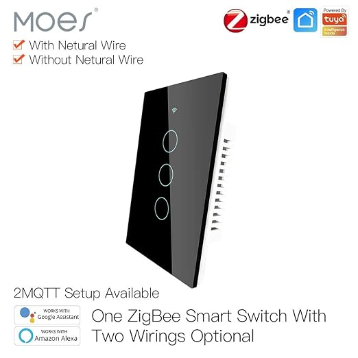 MOES ZigBee Smart Touch Wall Light Switch, Requires Tuya ZigBee Hub, No Neutral - Image 9