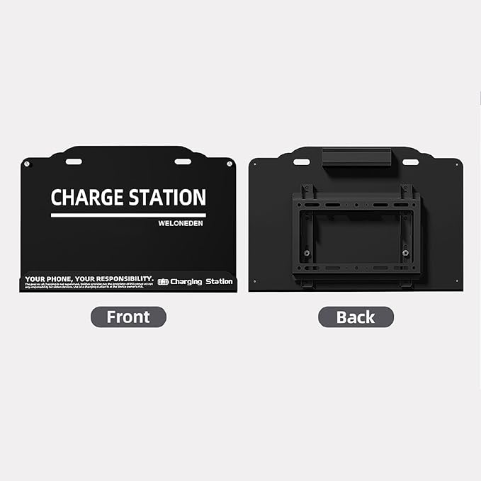 Wall Mounted Cell Phone Charging Station Mobile Phone Charging Station | Fast Charging 8 Device | Compatible with iphone ipad Smartphone Tablets Port | Great for Offices Hotel Hospital Airport (Black)
