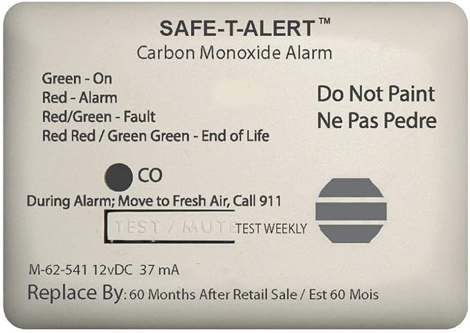 MTI Industries 62-541-MARINE-WT Detector Marine Co Alarm White by SafeTAlert