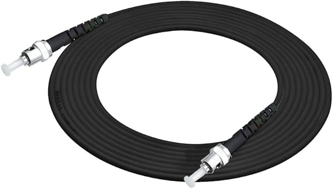 Jeirdus 20M ST to ST Outdoor Armored Simplex 9/125 SM Fiber Optic Cable Jumper Optical Patch Cord Singlemode 20Meters 65ft ST-ST