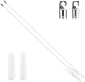 Bokon 2 Pieces White Fiberglass Blind Wand Vertical Blinds Stick Replacement with Hook and Handle for Window Opener Accessory(36 Inch)
