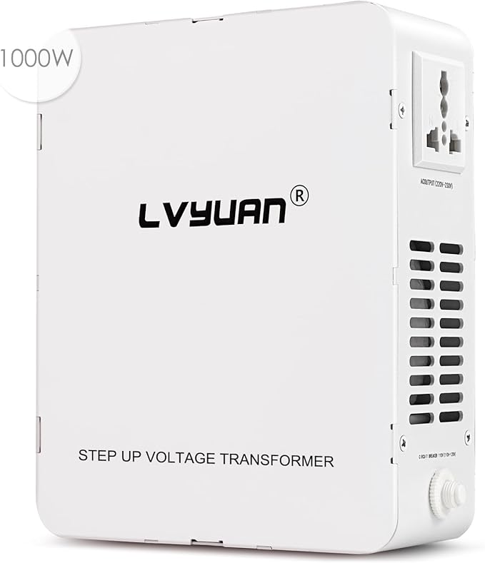 LVYUAN 1000W 110/120V to 220/240V Voltage Converter Step Up Transformer Electrical Converter with Circuit Breaker Protection for Euro China Korea Appliances[3 Year Warranty]