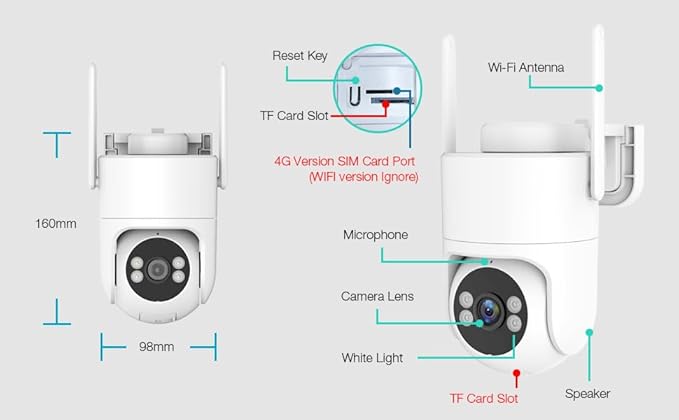 6MP TUYA Security Camera Outdoor, 2.4G/5G WiFi Cameras for Home Security 24/7 Recording, Pan-Tilt 360° View, Auto Tracking & Light Alarm, Color Night Vision,Two-Way Audio, Plug-in cam, IP66/Cloud
