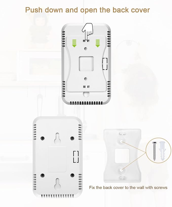 MODUN D Gas Detector for Home, Natural Gas|LPG|Coal Gas Leak Detector Alarm, Methane Propane Detector Butane Combustible Gas Alarm for Kitchen Garage RV, Plug-in Sensor Gas Monitor with LED Display