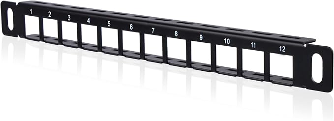 GeeekPi 10 inch 0.5U 12 Port Blank Keystone Patch Panel - Image 7
