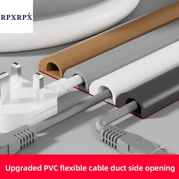 RPXRPXSide Open One Cord Cable Raceway Wire Cover for Cords, Our Cable Track is Best Suited for one Wire (Diameter <0.27"),Wire Raceway Management Cable Concealer Channel (Black, 39in)