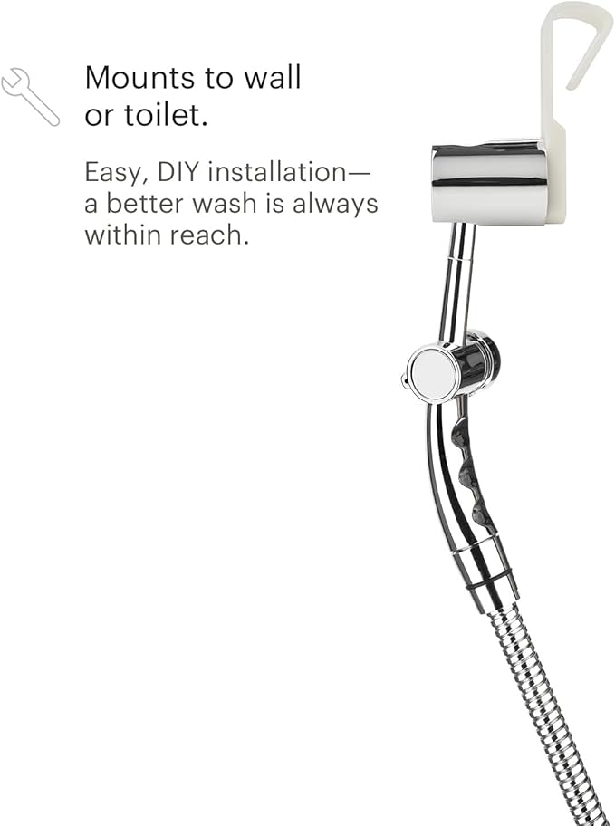 Brondell Hand Held Bidet Sprayer for Toilet: Brondell CleanSpa Advanced Bidet Attachment, Precision Pressure Control Jet Spray, Ergonomic Handheld Bidet for Toilet, Toilet Water Sprayer & Hose Set