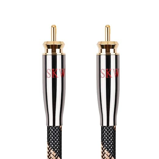 SKW Digital Coaxial Cable RCA to RCA Multiple Shield with Ultra-high Purity Copper Subwoofer Cable for HiFi Systems 6.5ft/2M