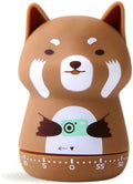 NUOSWEK Mechanical Kitchen Timer, Cute Animal Timer for Kids, Wind Up 60 Minutes Manual Countdown Timer for Classroom, Home, Study and Cooking (Brown Lesser Panda)