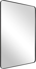 ANDY STAR Wall Mirror for Bathroom with Stainless Steel Metal Frame, 22"x30" Rectangle Rounded Corner Frame, Matte Black Finish