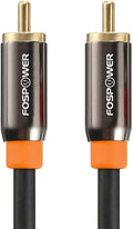FosPower Digital Audio Coaxial Cable [24K Gold Plated Connectors] Premium S/PDIF RCA Male to RCA Male for Home Theater, HDTV, Subwoofer, Hi-Fi Systems - 3ft