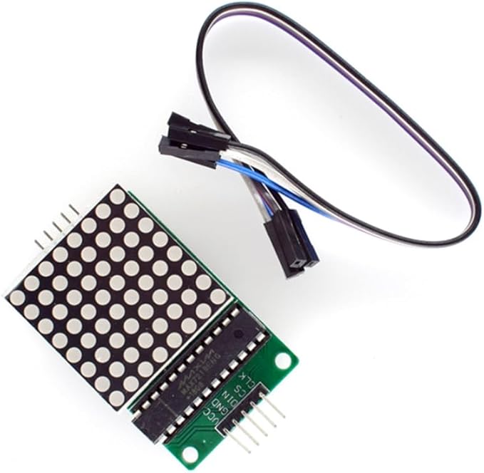 5 Pcs MAX7219 Dot Matrix Module 8x8 LED Display Modules for Arduino Raspberry Pi Microcontroller with 5Pin Wires Red