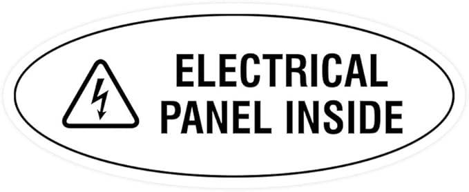 Signs ByLITA Oval Electrical Panel Inside Sign (White) - Large 2 Pack
