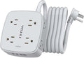 10 Ft Surge Protector Power Strip - 8 Widely Outlets with 4 USB Ports, 3 Side Outlet Extender with 10 Feet Extension Cord, Flat Plug, Wall Mount, Desk USB Charging Station, ETL, Grey