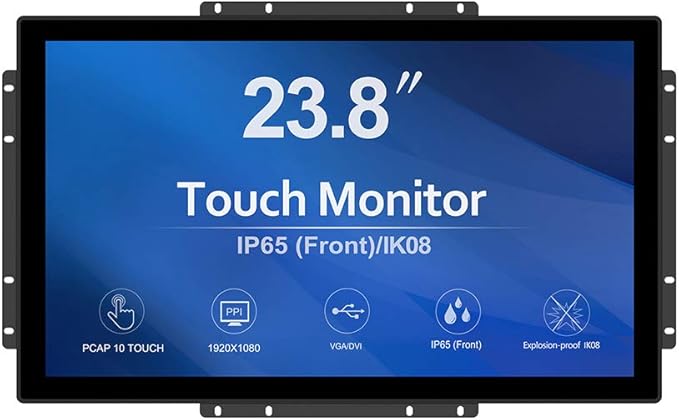 GreenTouch 23.8 Inch 10 Points Open Frame PCAP Touchscreen Monitor - Industrial Touch Display -16:9 -TFT LCD