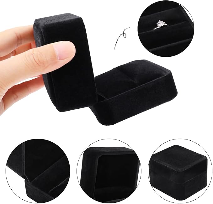 iSuperb Set of 2 Unit Classic Velvet Couple Double Ring Box Earring Jewelry - Image 6
