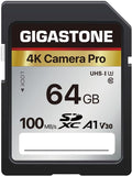 【5-Years Data Recovery】 GIGASTONE 64GB SD Card, 4K Camera Pro, UHS-I A1 V30 by Gigastone