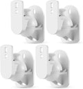 TNP Universal Satellite Speaker Wall Mount Bracket Ceiling Mount Clamp with Adjustable Swivel and Tilt Angle Rotation for Home Theater Surround Sound System Satellite Speakers - 4 Pack, White