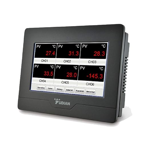 7-Inch Touch Screen 6-Zone Temperature Indicator/Panel Meter